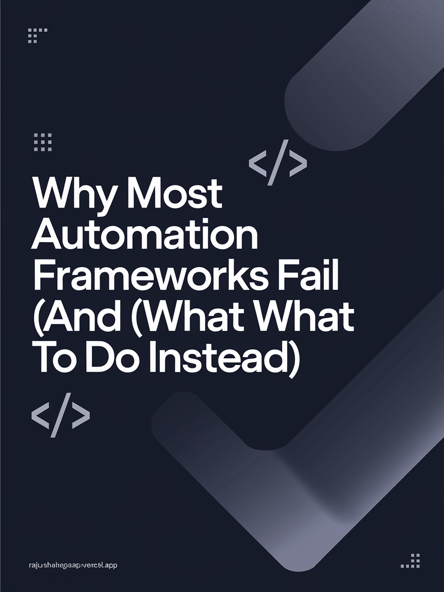 Why Most Automation Frameworks Fail (And What To Do Instead) | Raju ...